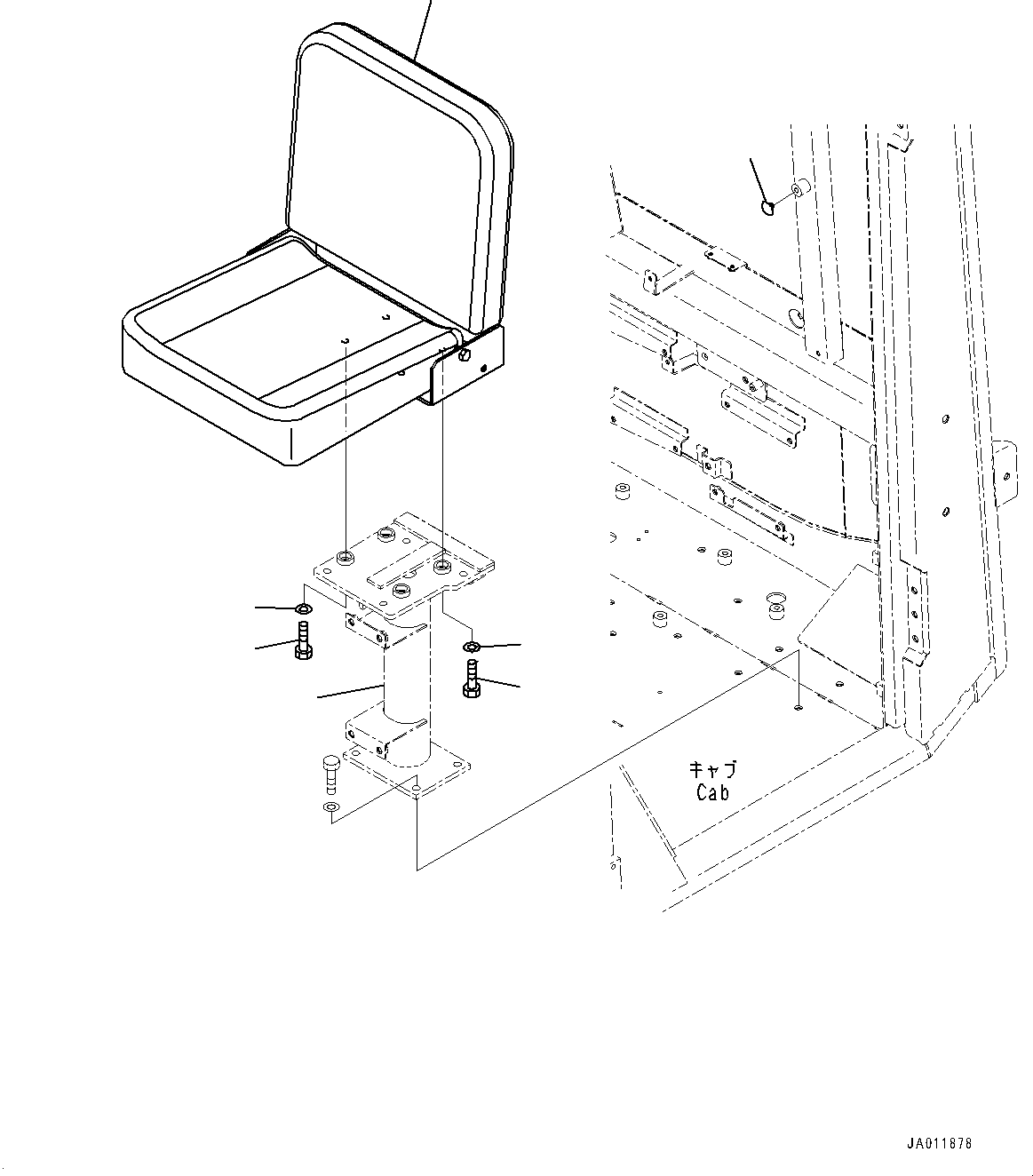 Support(ROPS Cab and Floor Frame Group,Auxiliary Seat Mounting) (418-944-4150) KOMATSU