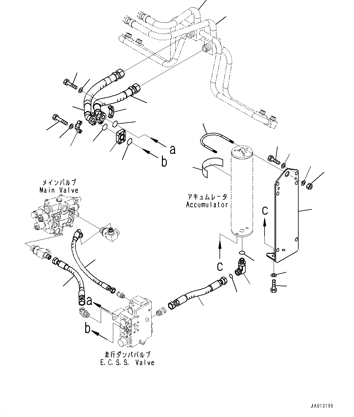 Tube(Hydraulic Piping,Lift Cylinder Piping,With 3-Spool Control Valve,ECSS,Boom Anti-drop Valve) (418-U77-4840) KOMATSU