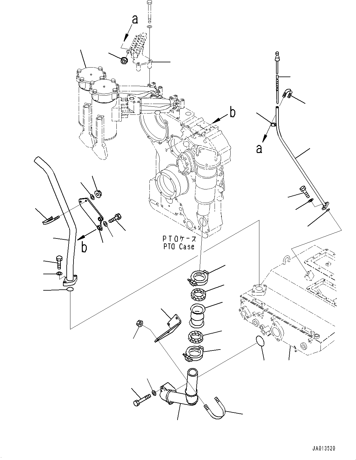Case(Power Train,Delivery Piping,With VHMS Without ORB and Without CGC) (195-49-75111) KOMATSU
