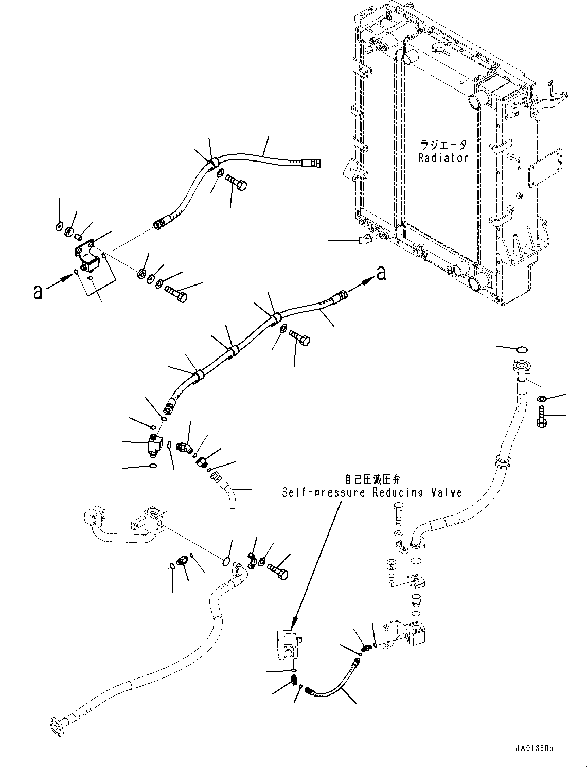 Hose(Hydrostatic Transmission (HST) Oil Piping,Cooling Piping) (419-18-52160) KOMATSU