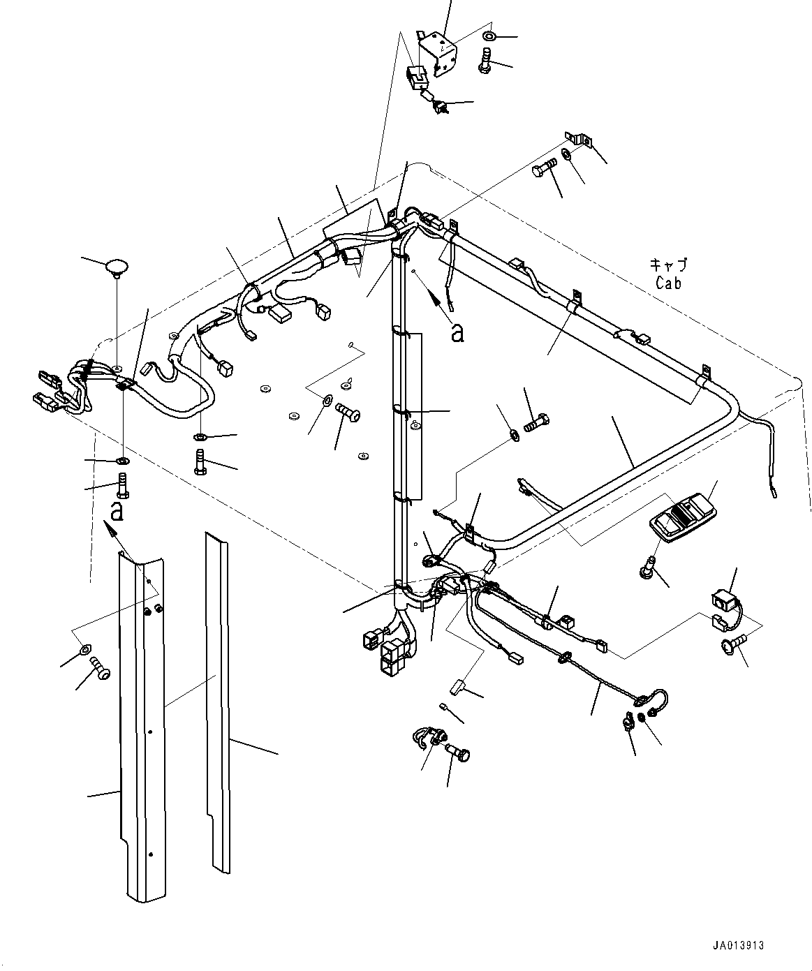 ROPS Cab Assembly, R.H. Door Fixed Glass Window,With KOMTRAX 418-926-5520 KOMATSU