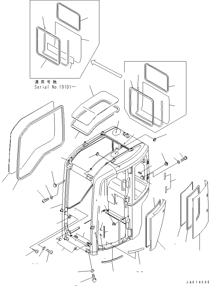 CAB ASS'Y,(HEAD GUARD) (RADIO LESS) 21W-54-00140 KOMATSU