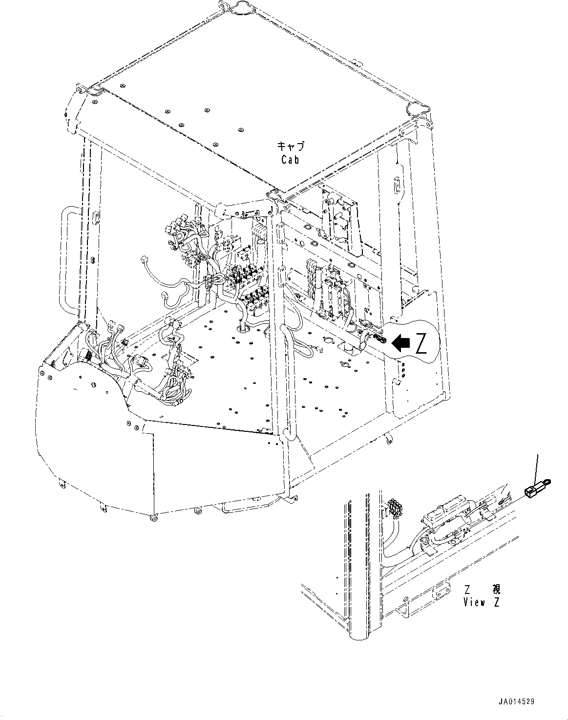 ROPS Cab Assembly, L.H. Sash Window,With KOMTRAX 419-925-5943 KOMATSU