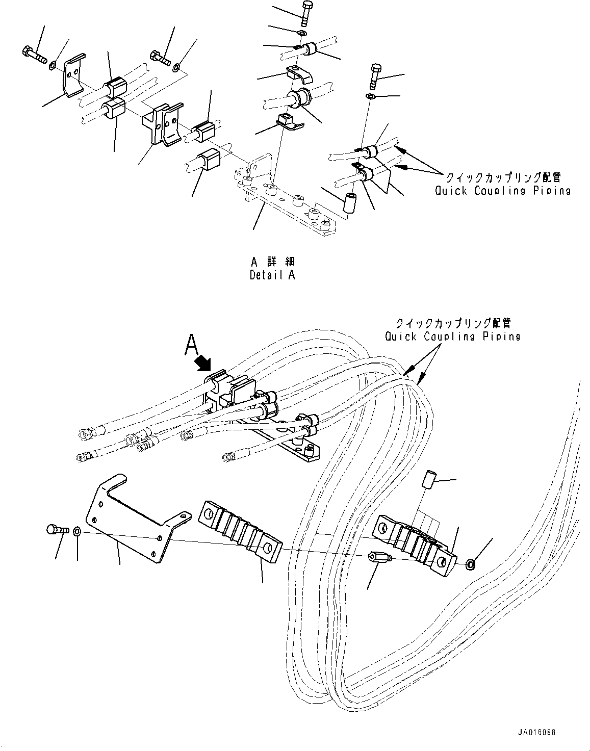 Bracket(Boom Piping,With 1-Additional Actuator Piping,Quick Coupling Piping) (22P-62-11394) KOMATSU
