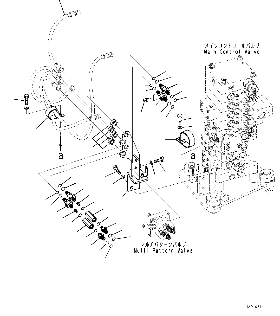 Hose(Shuttle Valve Piping,Piping,Control Pattern Change Over Valve (ISO/BACKHOE)) (22B-62-31431) KOMATSU