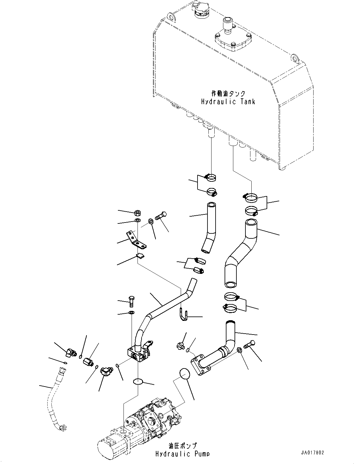 Hose(Hydrostatic Transmission (HST) Oil Piping,Cooling Piping) (419-18-52180) KOMATSU