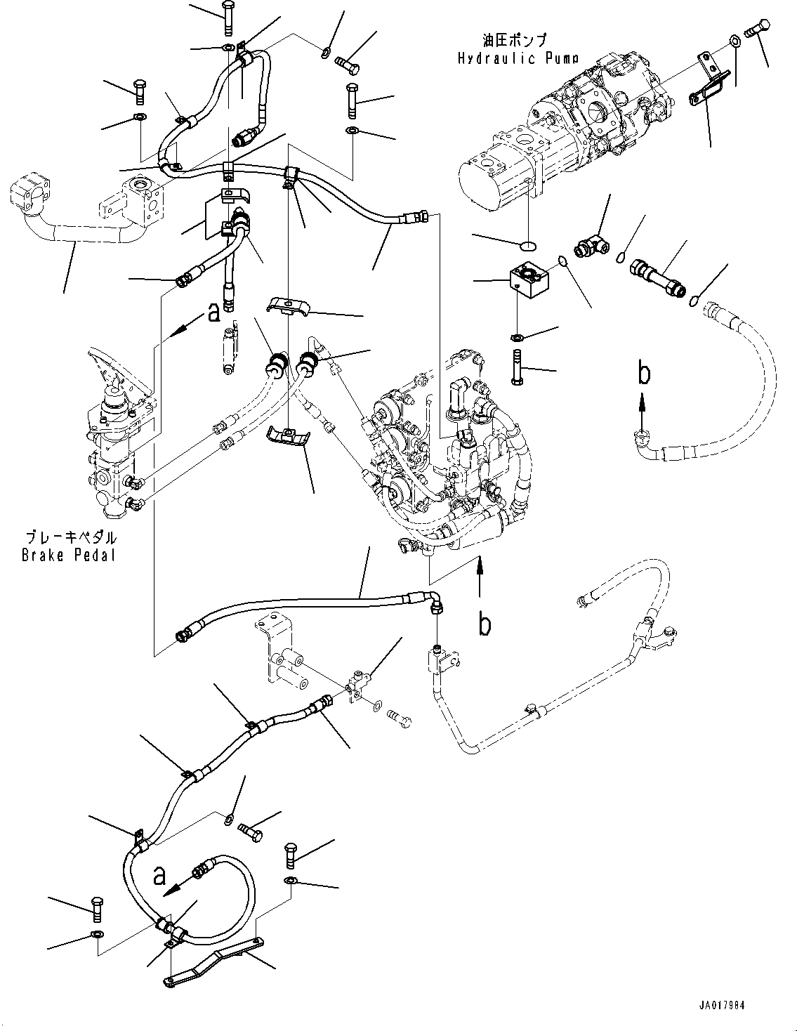 Tube(Hydraulic Oil Piping,Filter Piping,With 2-Spool Control Valve) (419-62-52640) KOMATSU
