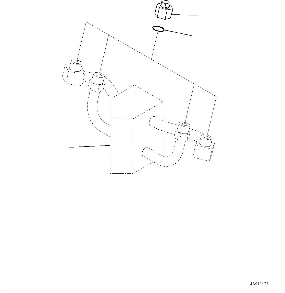 Block(Ripper Piping,Cover,With Fixed Multi-shank ripper) (154-78-86190) KOMATSU