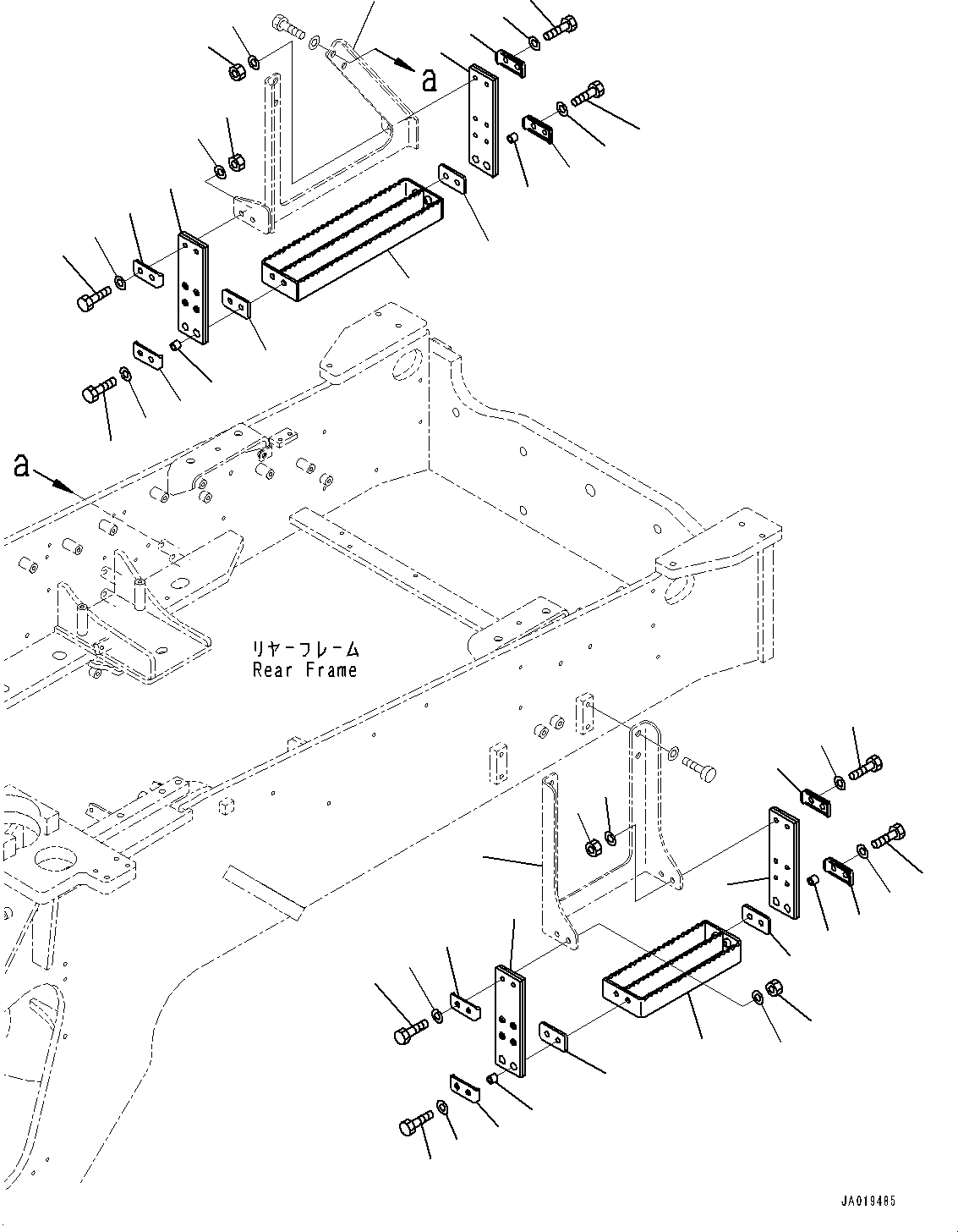 Step(Ladder,Rear Step,Without Additional Counterweight for Log Grapple and Fork) (423-54-54750) KOMATSU