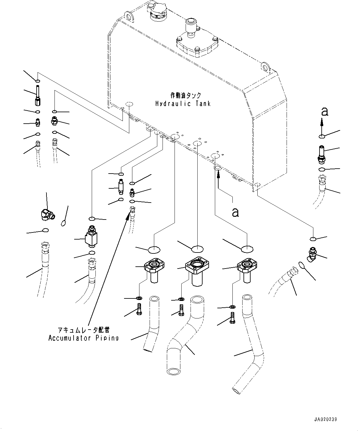 Hose(Hydrostatic Transmission (HST) Oil Piping,Transfer Piping and HST Pump Drain) (418-18-52230) KOMATSU