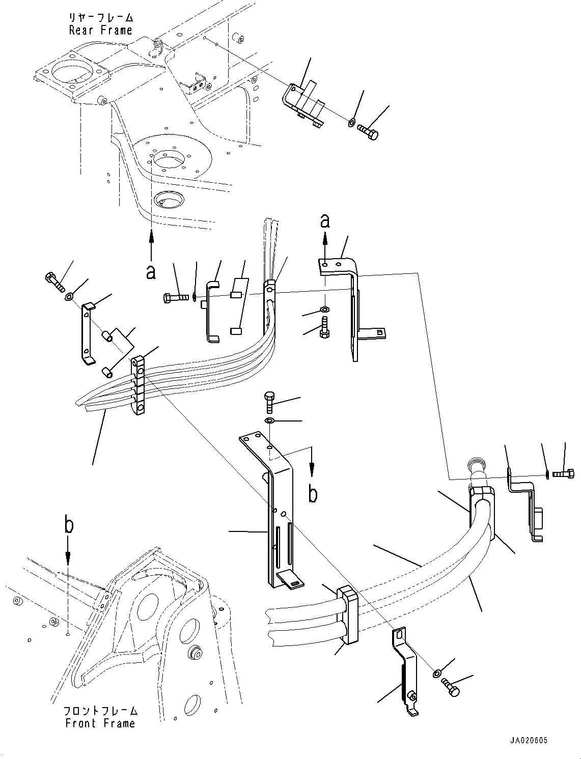 Hose(Hydraulic Piping,PPC Piping,With 3-Spool Control Valve,Quick Coupler) (419-62-33462) KOMATSU