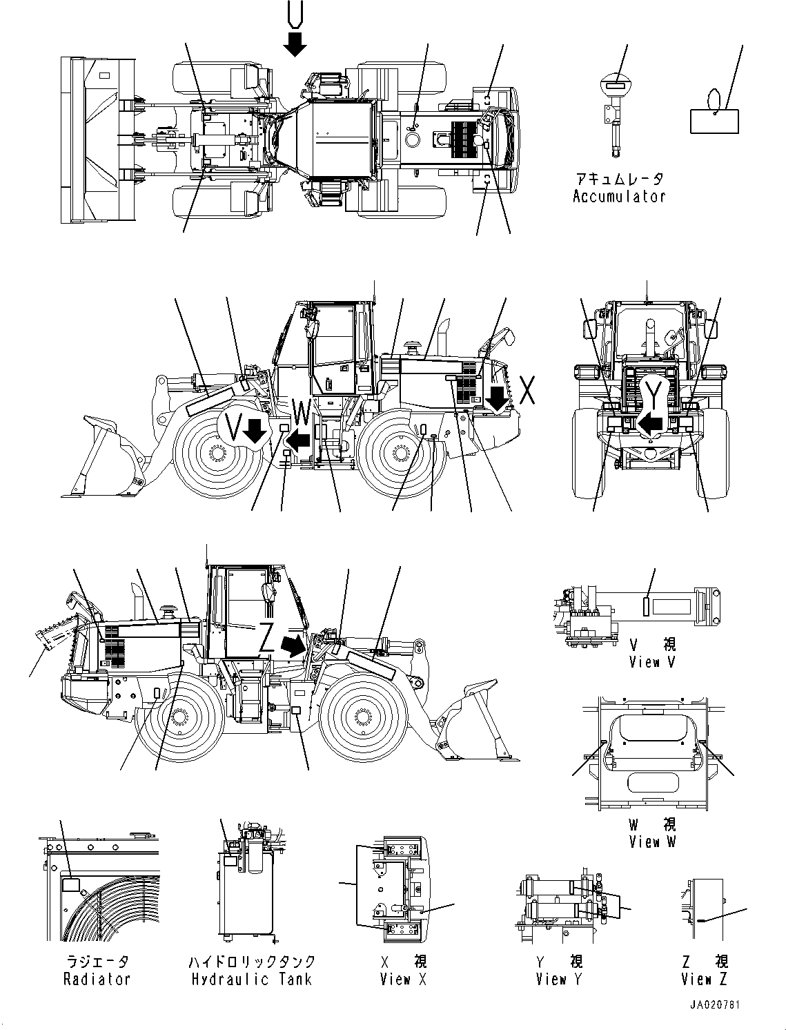 Decal, Machine Model, L.H. 419-93-B3010 KOMATSU