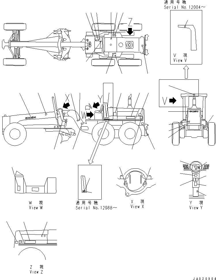 PLATE, CAUTION,(FOR U.S.A.) 09820-03000 KOMATSU