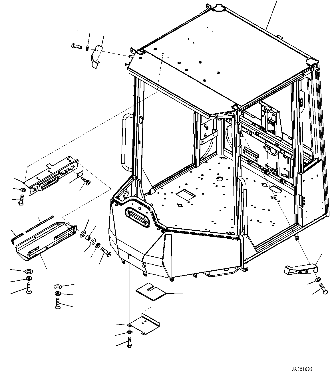 ROPS Cab Assembly, L.H. Sash Window,With KOMTRAX 419-926-5046 KOMATSU