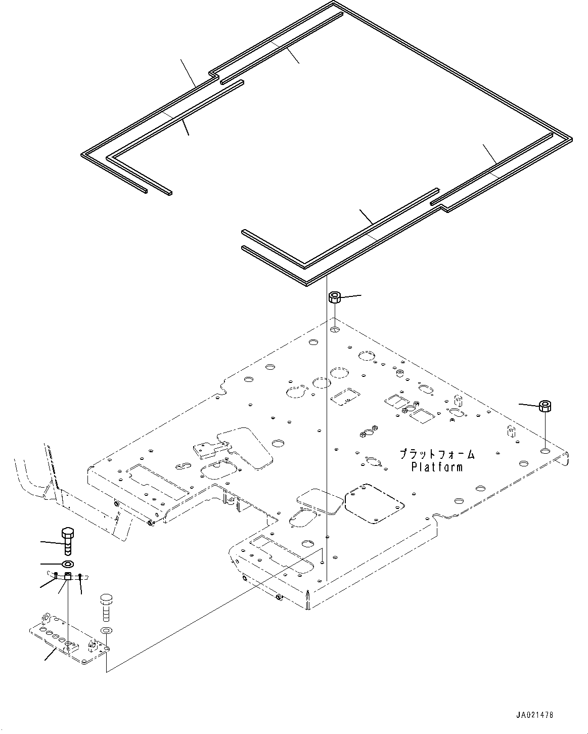 Bracket,L.H.(Floor Frame,Inching Pedal and Accelerator Pedal,With Ripper) (23C-43-61180) KOMATSU