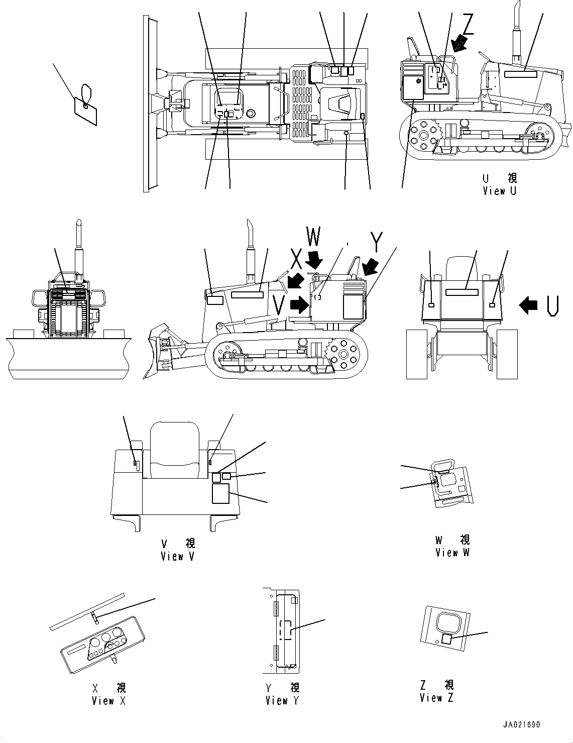 Plate, Mark, Machine Model, D21A 104-98-32973 KOMATSU
