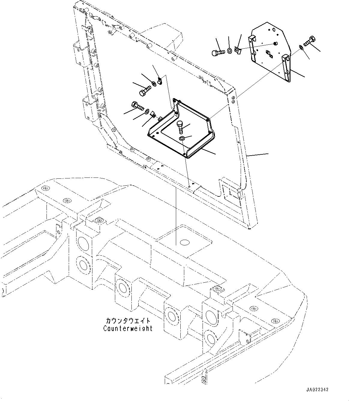 Bracket(Engine Hood,Grille,With Rear Combination Lamp for StVZO Specification) (421-54-61492) KOMATSU