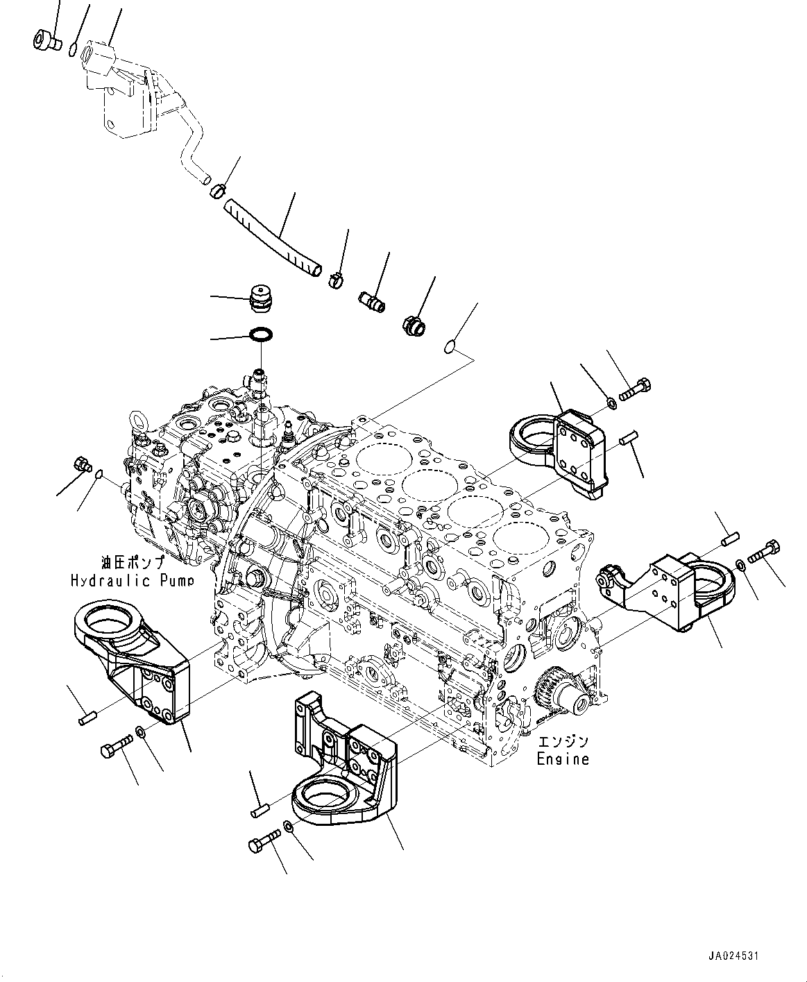 Bracket(Fuel Supply Piping,Fuel Prefilter Mounting) (2A3-04-11161) KOMATSU