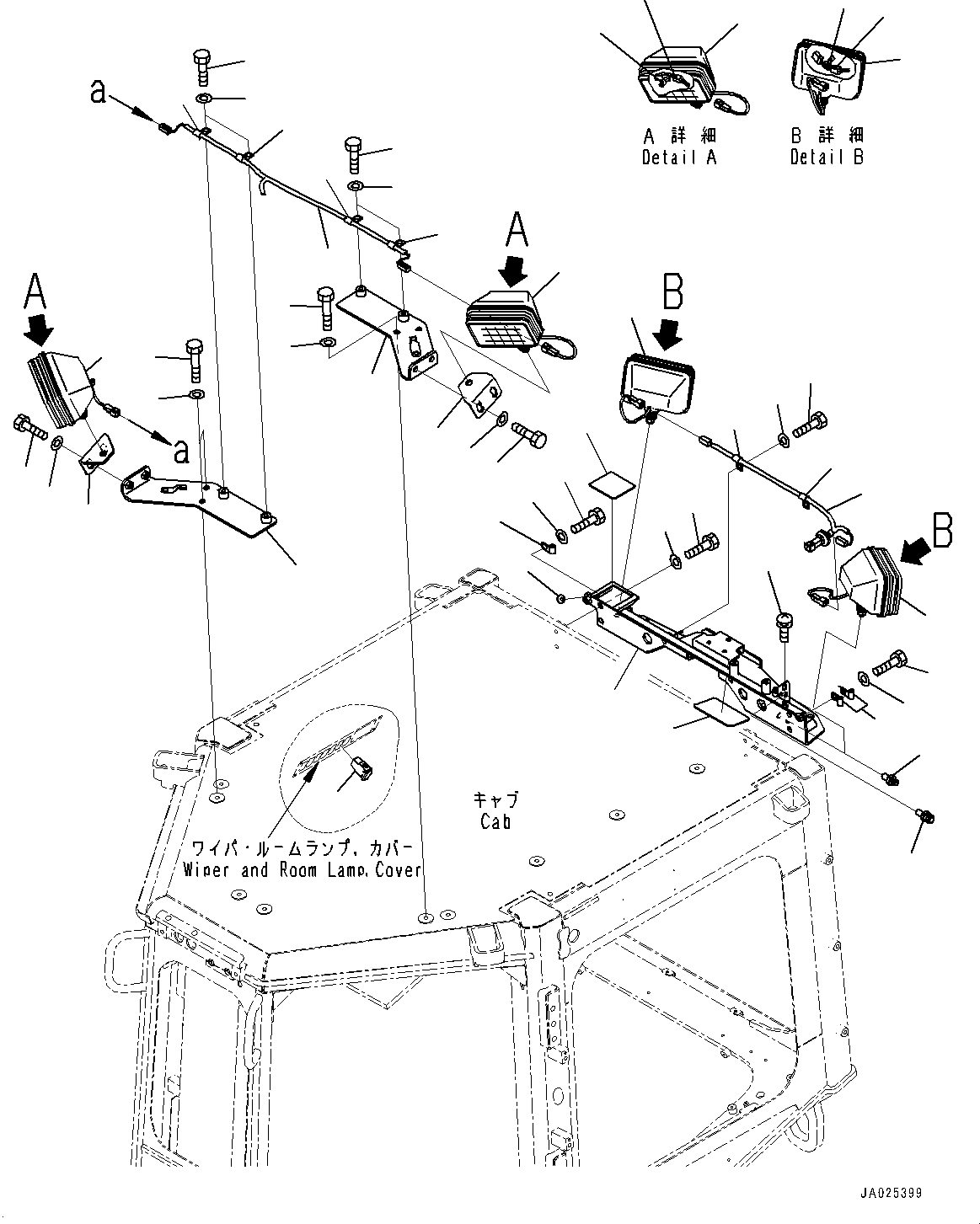Wiring Harness(Cab Electrical Unit,Working Lamp and Wiring Harness) (17A-06-69372) KOMATSU