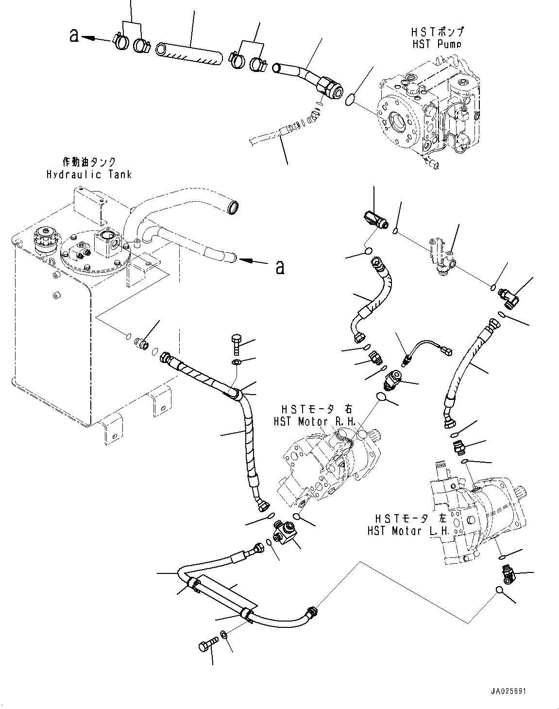 Hose(Emergency Steering Piping,Steering Control Valve Piping Mounting) (419-18-32222) KOMATSU