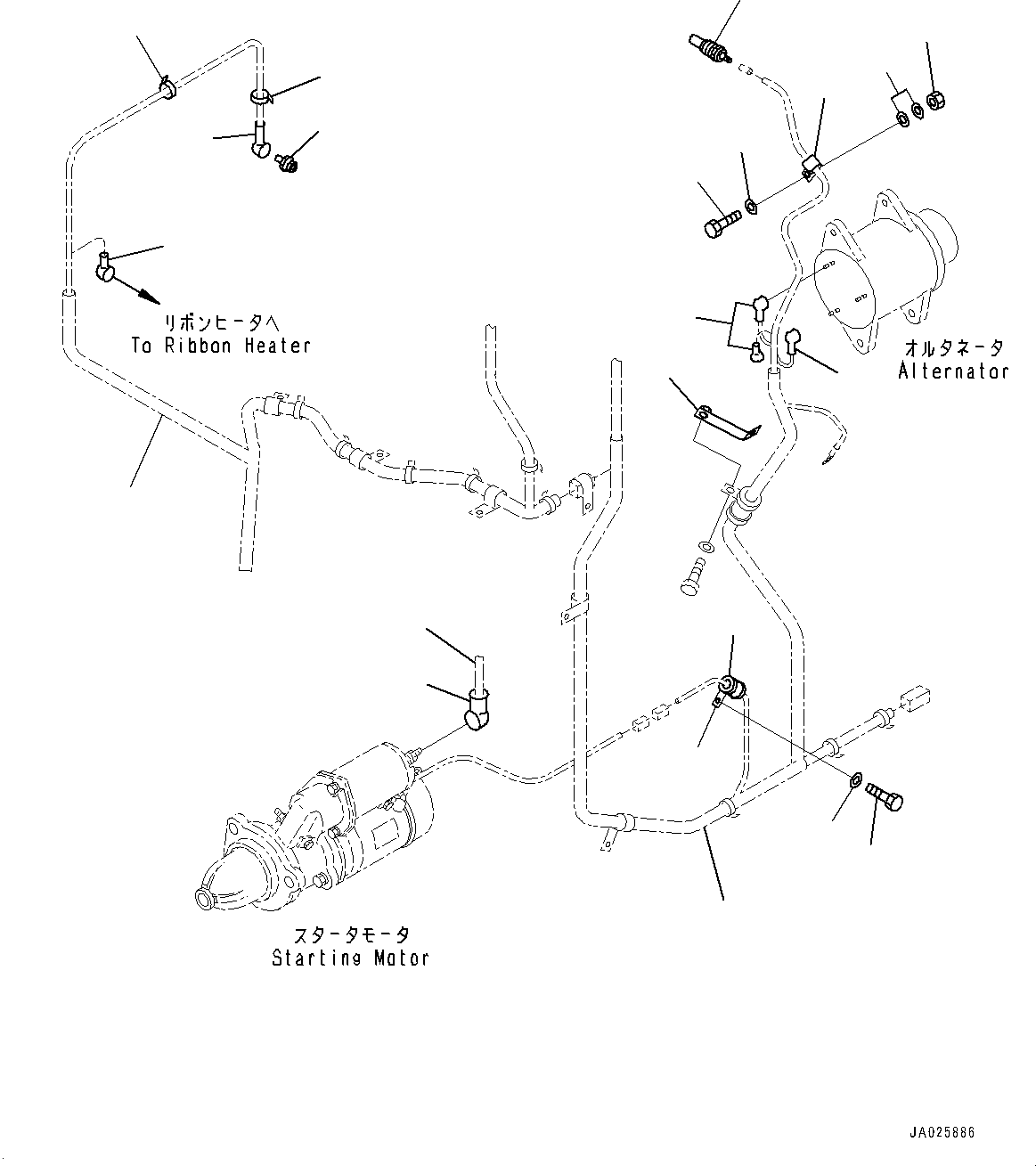 Cable, Battery(Battery Cable and Clamp,With Large Capacity Battery) (08028-GD075) KOMATSU