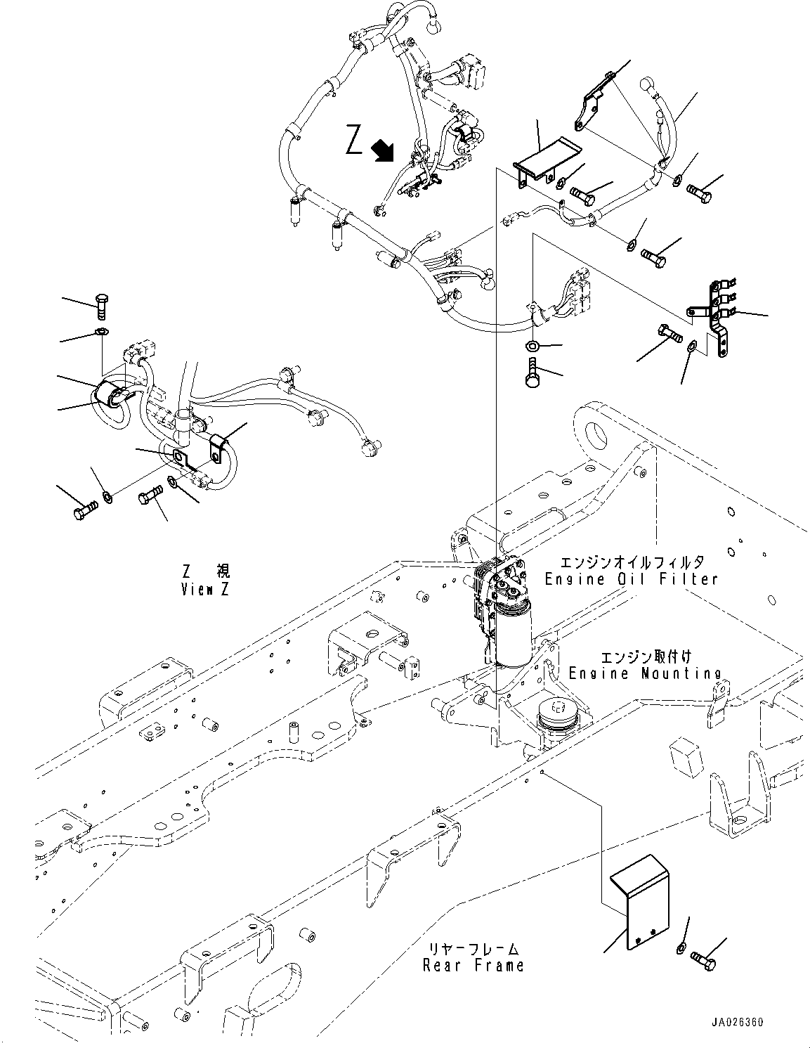 Wiring Harness(Battery Box,Relay and Fuse,With 35Amp. Alternator) (23H-06-11161) KOMATSU