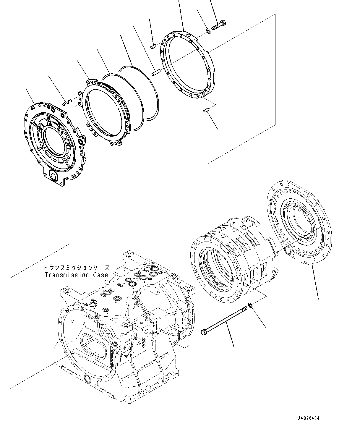 Case(Torque Converter and Transmission,Input and Output Shaft) (566-15-8L121) KOMATSU