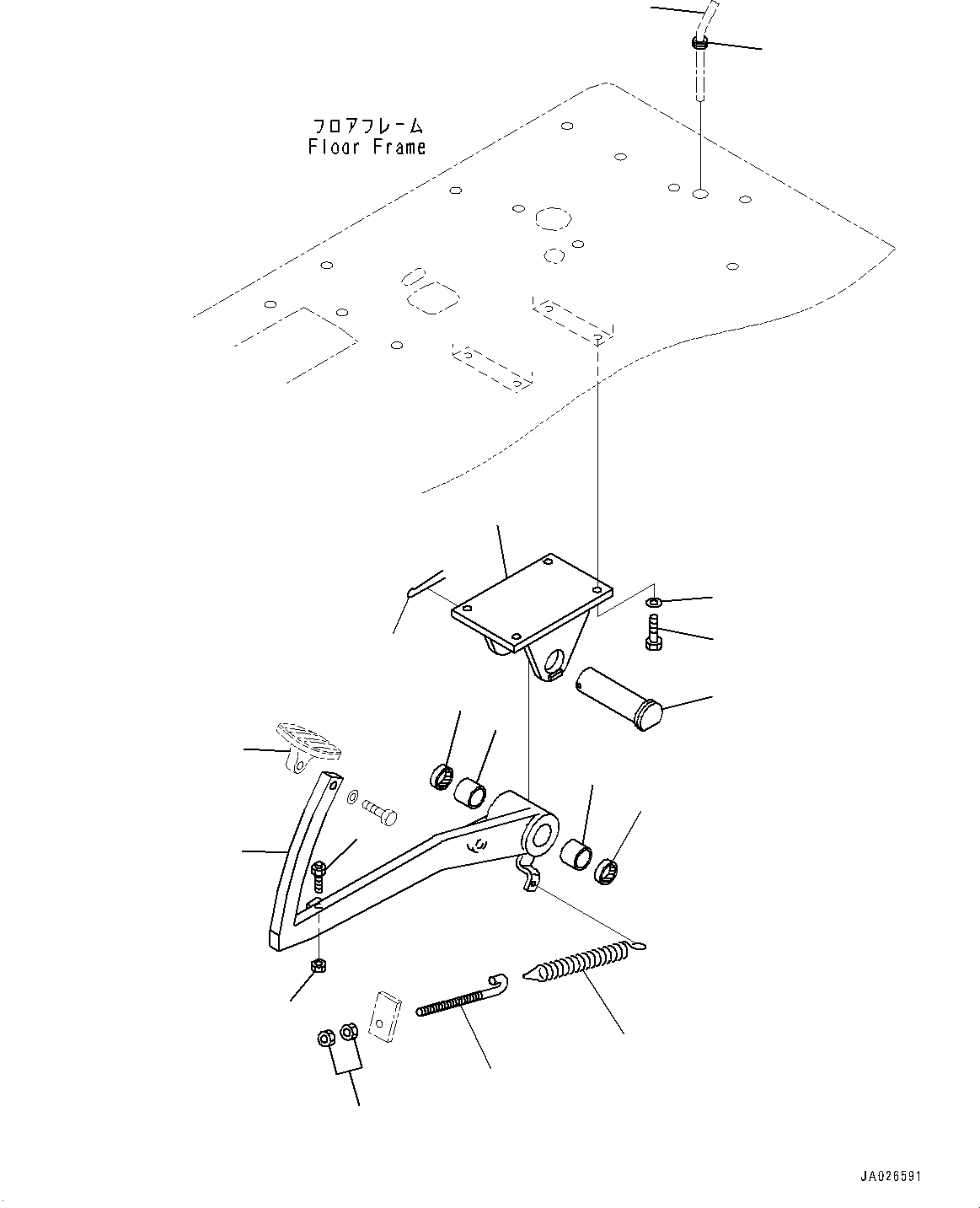 Pedal(Floor Frame,Brake Pedal) (232-43-13130) KOMATSU