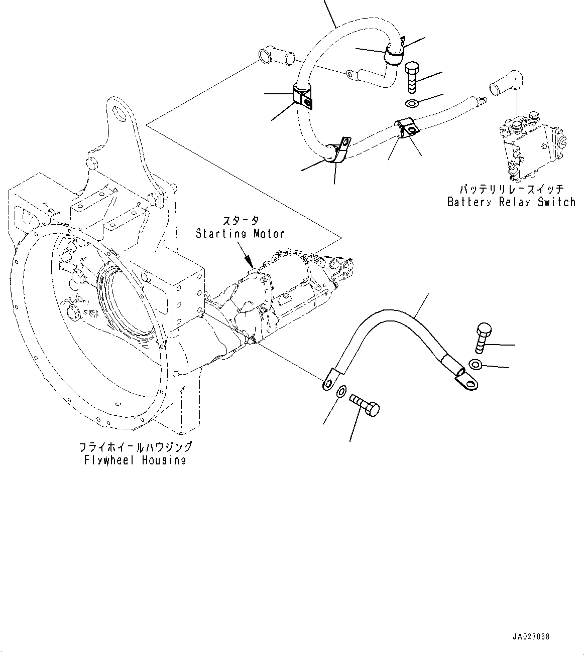 Cable(Rear Wiring Harness,Alternator Cable,With Secondary Steering, Automatic Control) (421-06-62750) KOMATSU