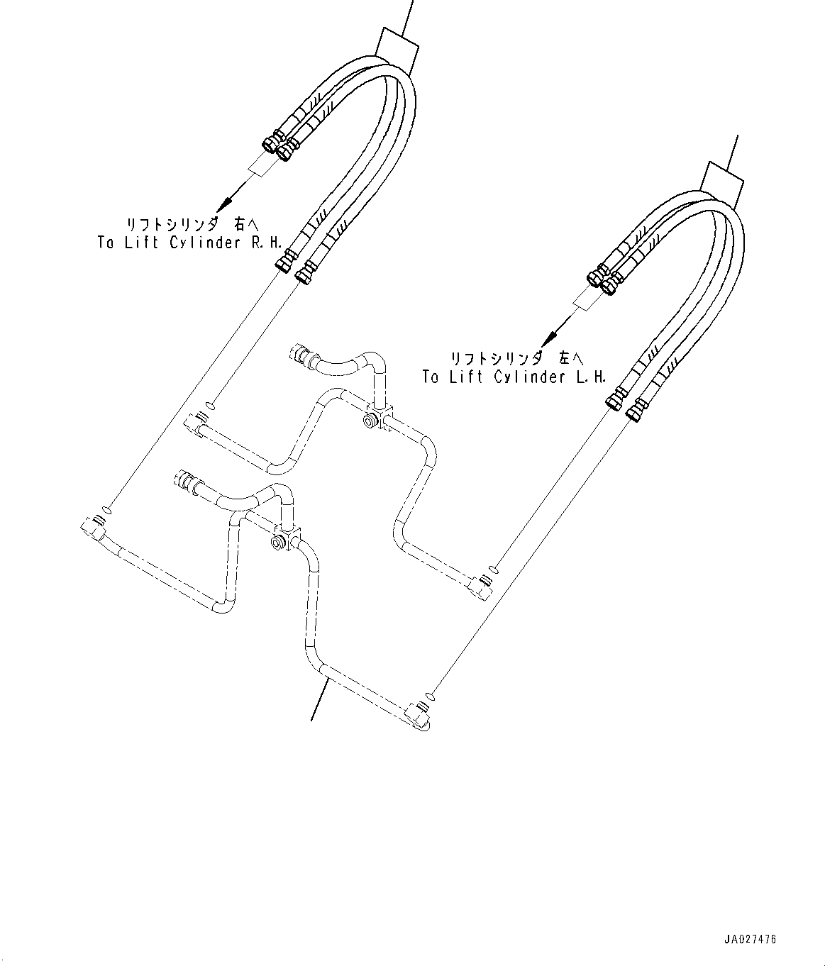 Tube(Hydraulic Piping,Lift Cylinder Piping,With 2-Spool Control Valve,ECSS,Load Meter) (417-T32-3110) KOMATSU