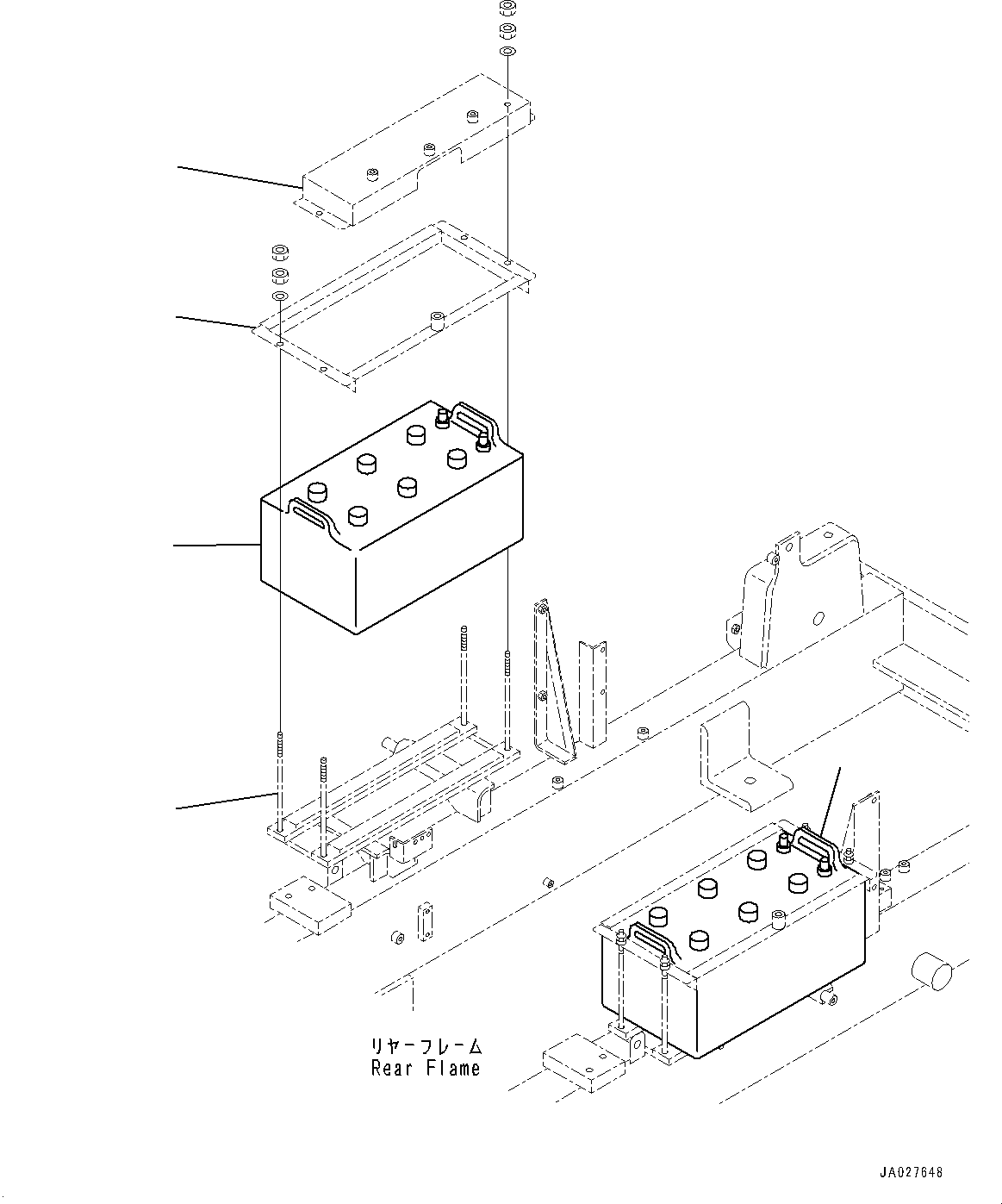 Holder(Battery Holder,With Large Capacity Battery or Battery, Cold Area Specification) (23B-06-12410) KOMATSU