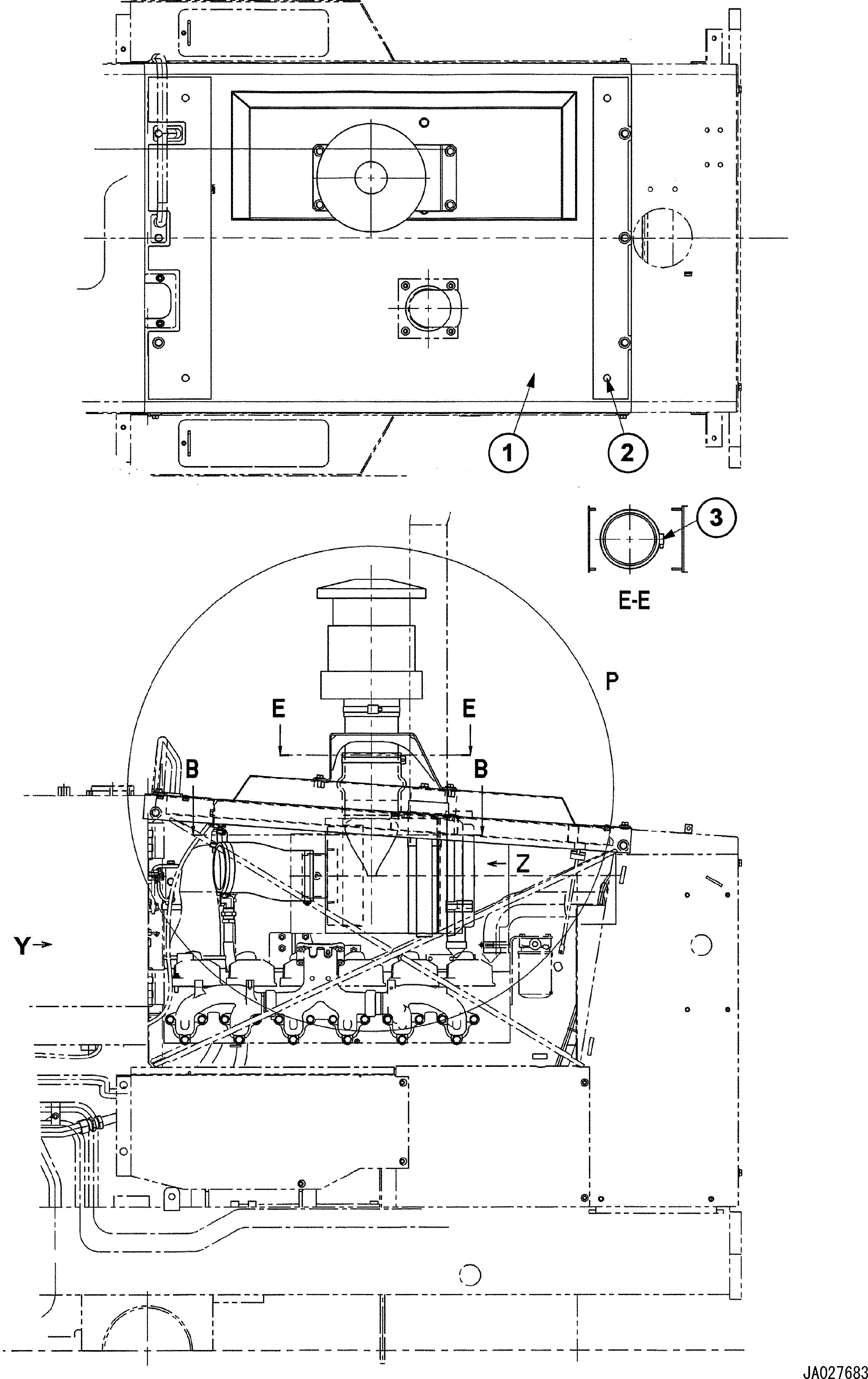 Капот 23B-54-22441 KOMATSU