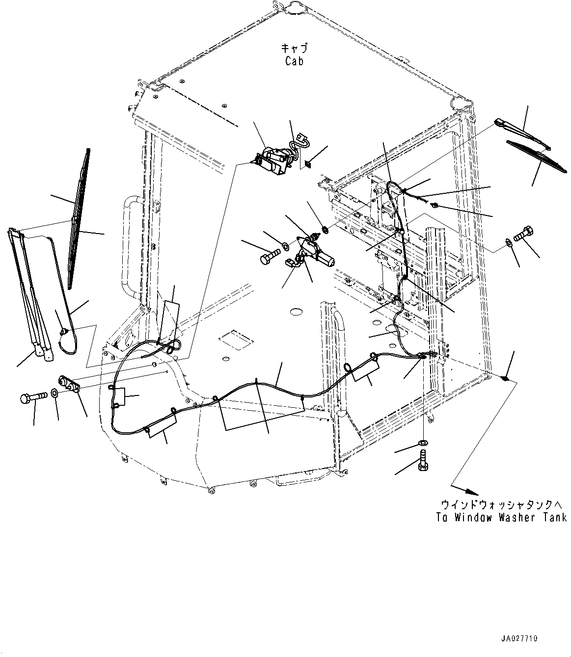 ROPS Cab Assembly, R.H. Door Fixed Glass Window 417-926-6045 KOMATSU