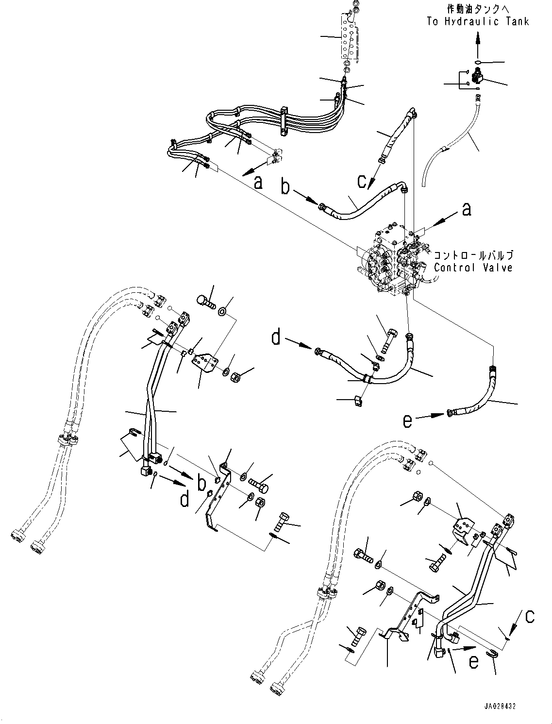 Plate(Hydraulic Piping,PPC Valve Piping, Front,With 4-Spool Control Valve) (423-62-43460) KOMATSU