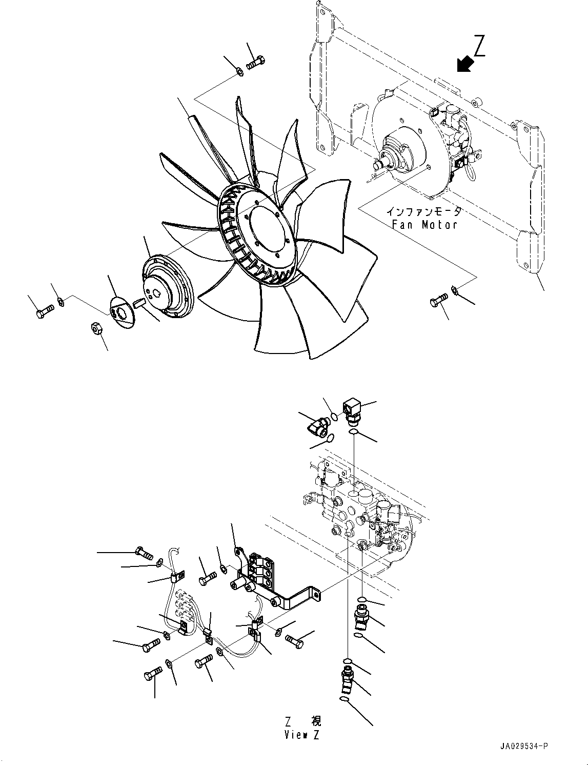 Bracket(Radiator,Fan Related Parts,With Suction Cooling Fan) (23H-03-18910) KOMATSU