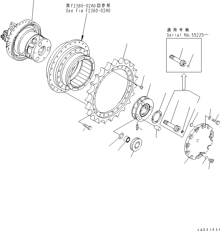MOTOR ASS'Y,L.H. (706-86-01641) KOMATSU