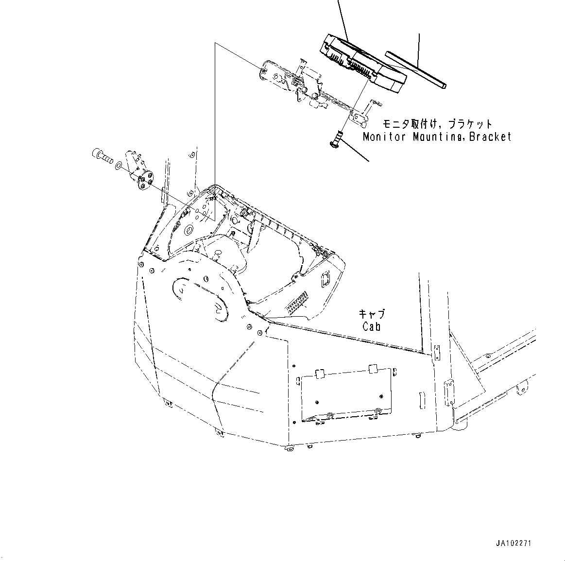ROPS Cab Assembly, L.H. Sash Window,Gateway Function Controller,Emergency Engine Stop Switch,KAL Step2 423-926-6462 KOMATSU