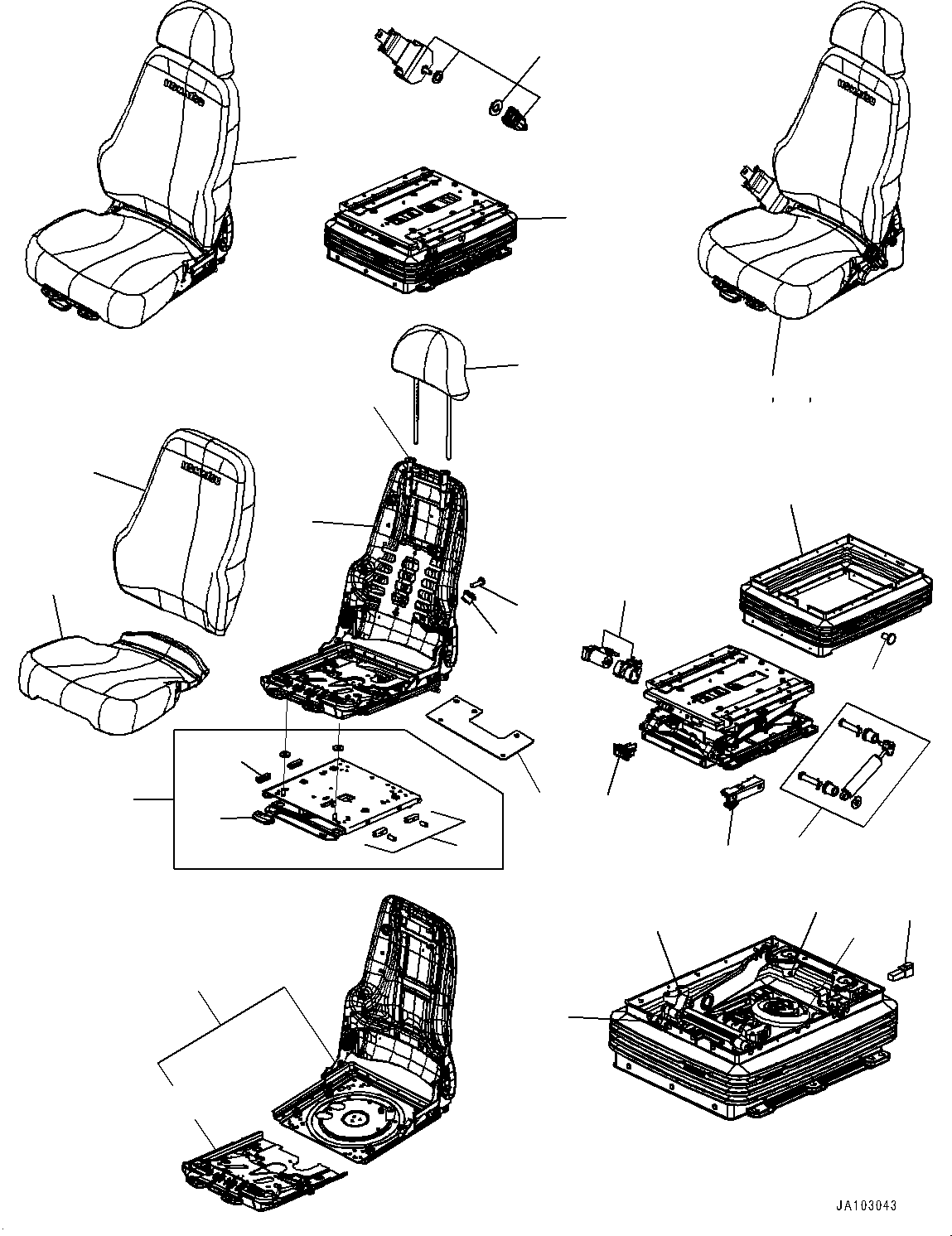 Seat Top Slide Assembly ZSSA47151.901 KOMATSU