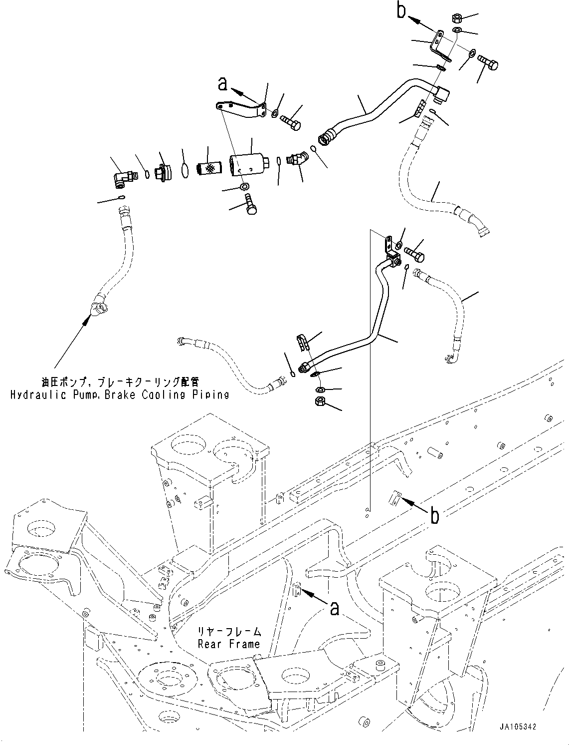Hose(Brake Control,Brake Cooling Piping,With Brake Oil Cooling System) (02772-204A4) KOMATSU