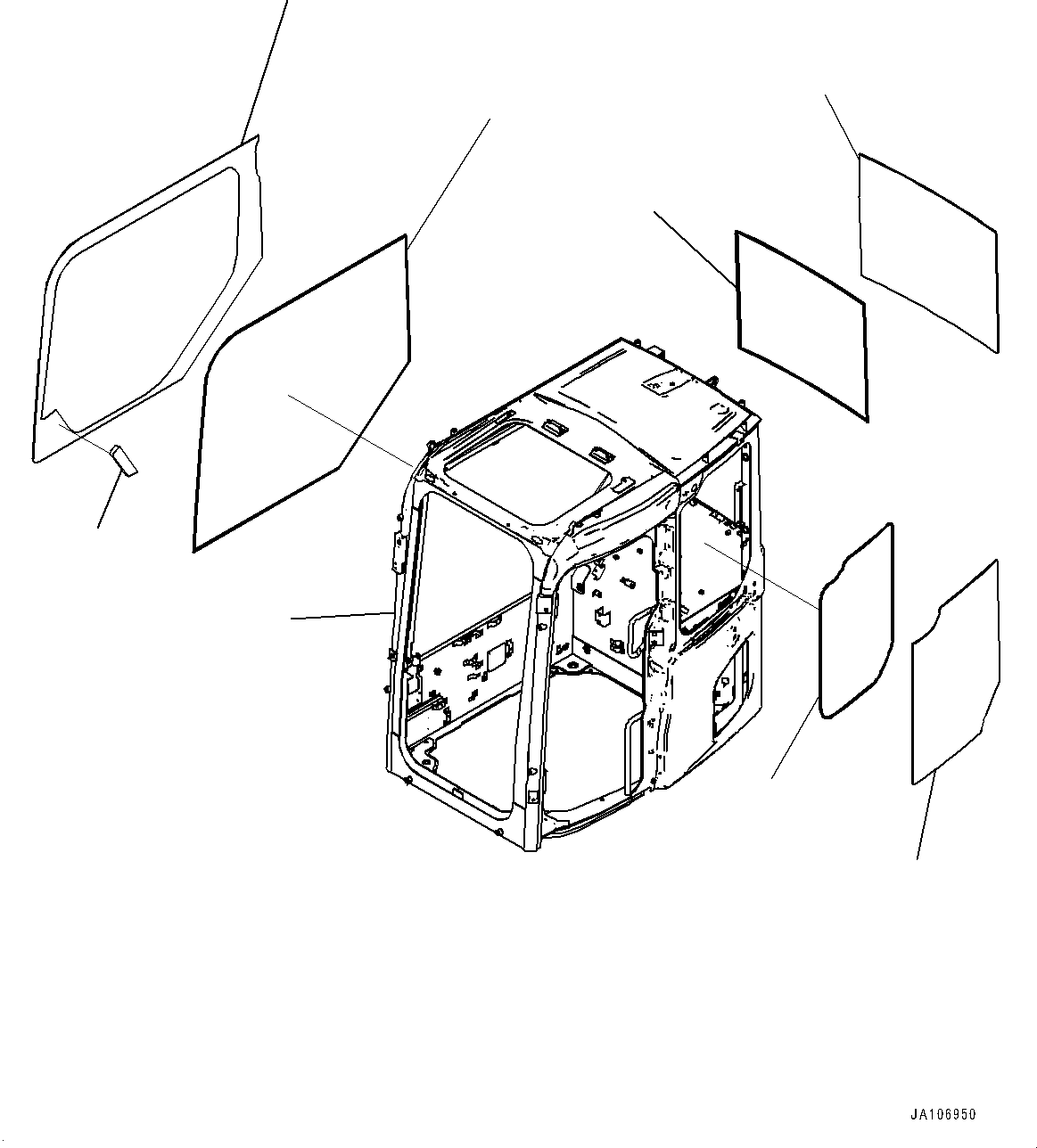 Стекло 22P-53-38330 KOMATSU