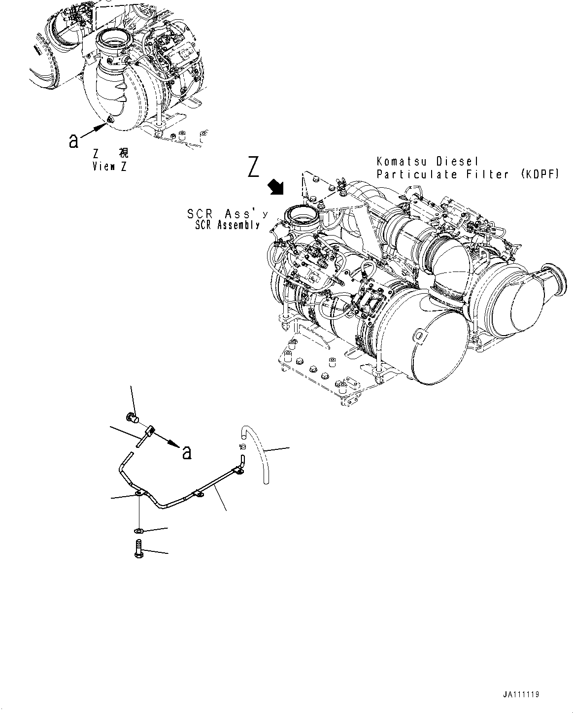 Hose(Exhaust Pipe,Komatsu Diesel Particulate Filter (KDPF) Piping) (423-02-62370) KOMATSU