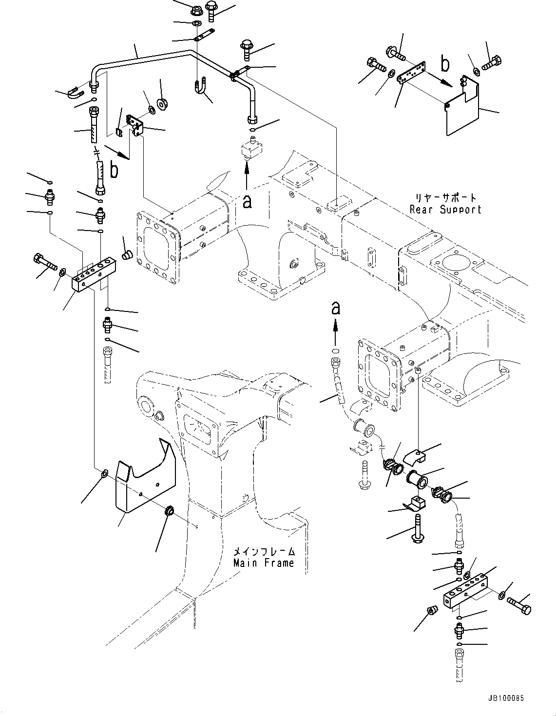 Hose, Face Seal Type(Brake Piping,Piping,With Front Brake Cut-off System) (02766-00418) KOMATSU