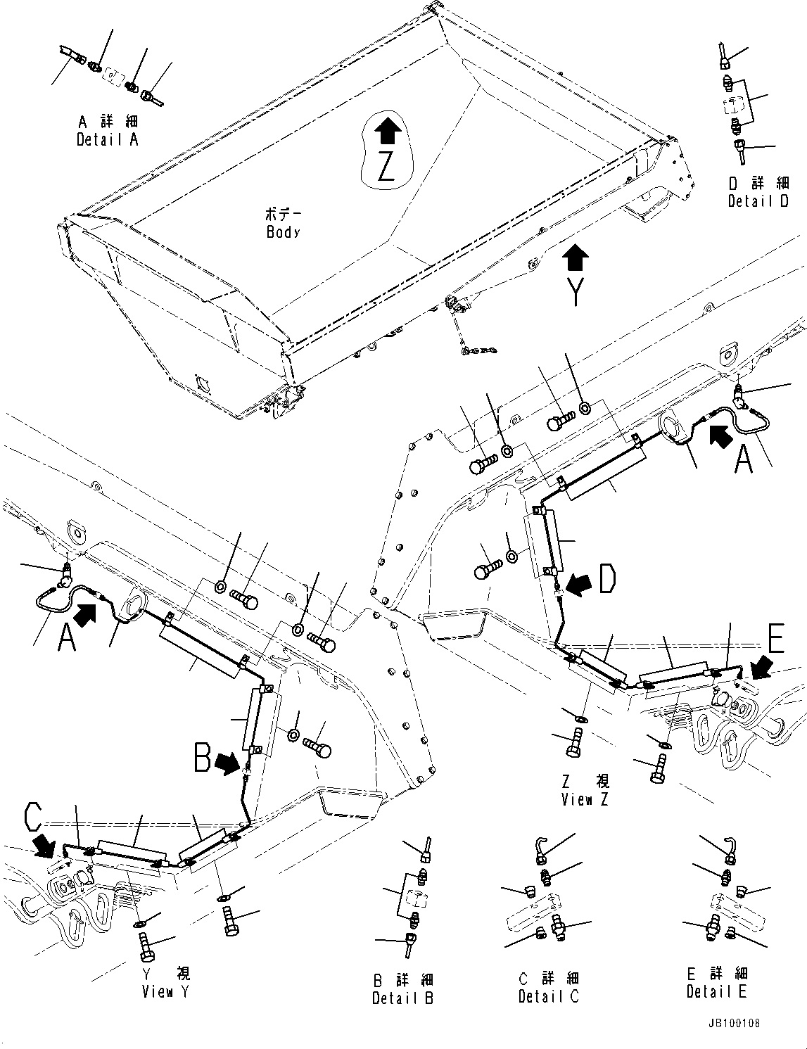 Трубка 56B-83-50040 KOMATSU