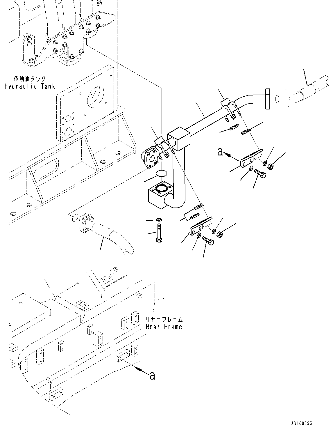 Hose(Hydraulic Piping,Fan Motor Piping) (07477-014A9) KOMATSU
