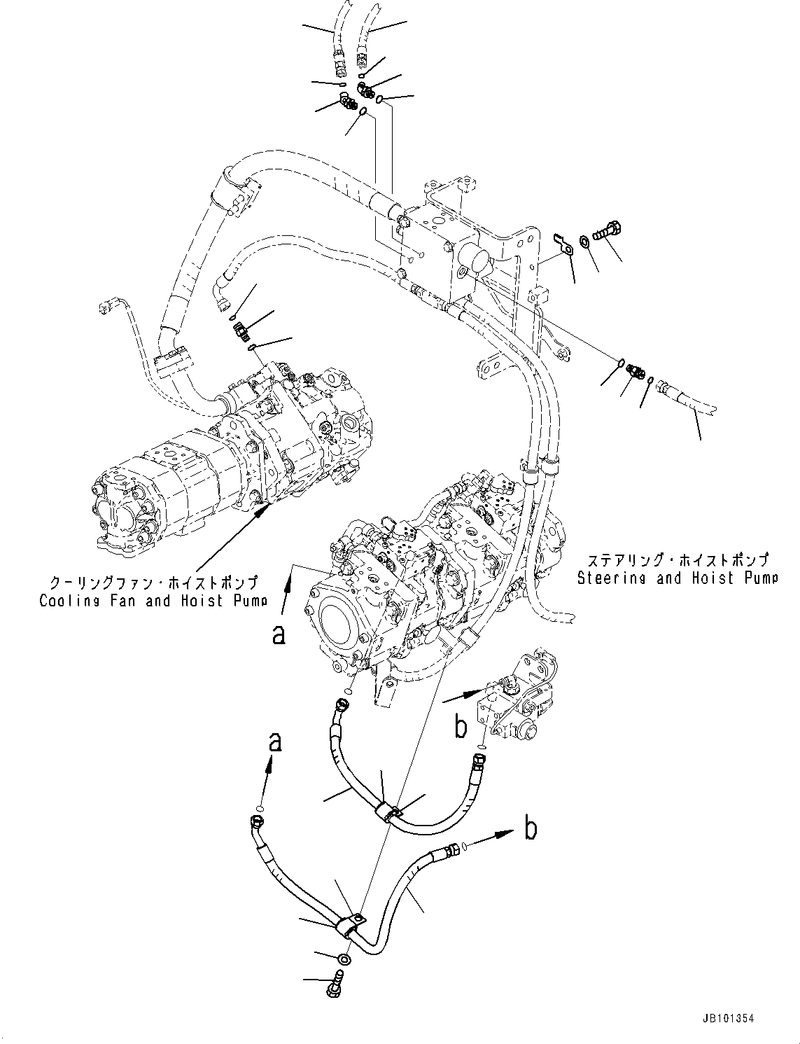 Hose, Face Seal Type(Steering and Hoist Hydraulic Piping,Demand Valve Piping) (02766-003A8) KOMATSU