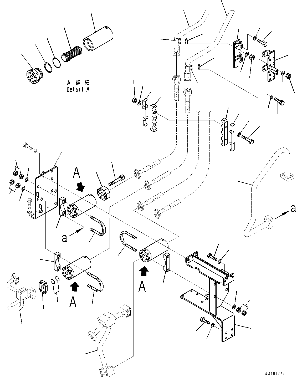 Tube(Steering Control Valve,Hydraulic Oil Piping,With Inline Filter) (427-N35-2170) KOMATSU