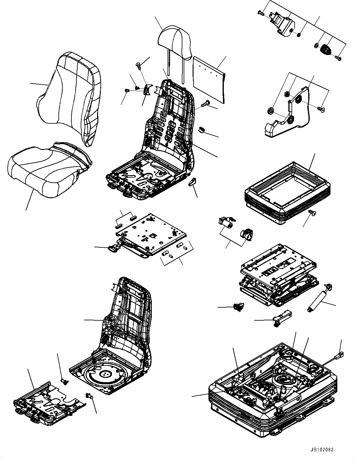 Seat Top Slide Assembly ZSSA39596.901 KOMATSU