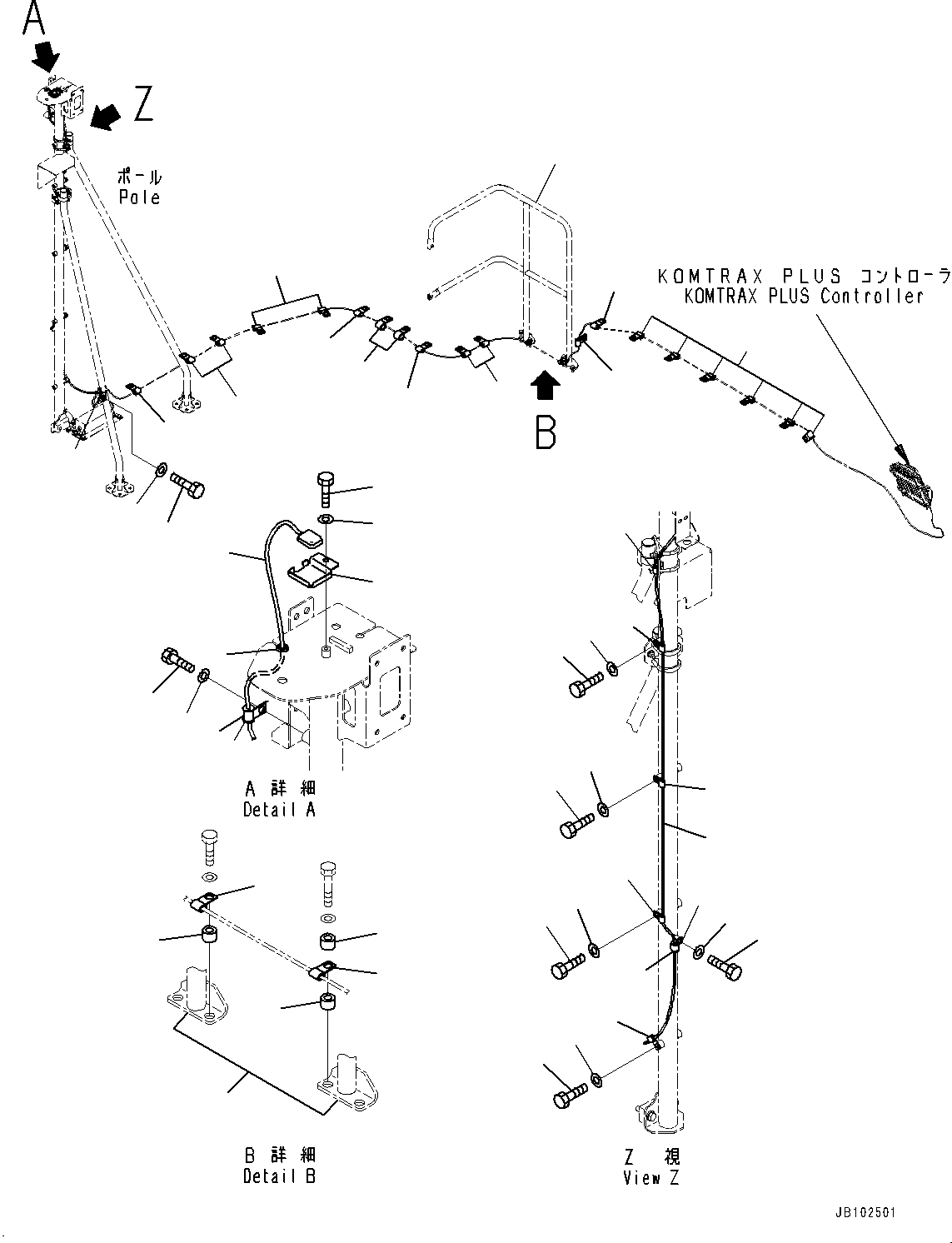 Guard(Platform R.H.,Handrail) (562-54-3C130) KOMATSU
