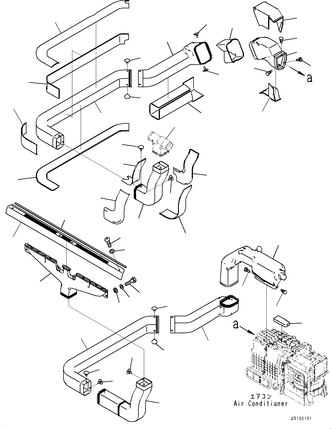 Duct(Cab,Dashboard Duct) (569-07-8A170) KOMATSU