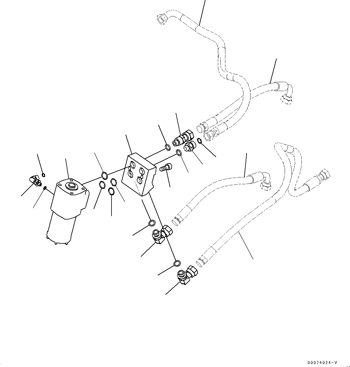 Hose(Steering Control Valve,Drain Piping,With Emergency Steering, Automatic Control Type) (419-62-48312) KOMATSU